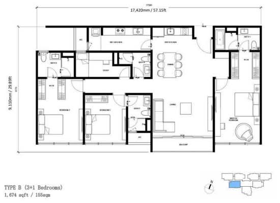 Oxford Residences @ Pavilion Embassy - Floor Plan - iProperty.com.my