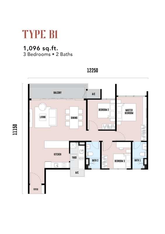 Edgewood Type B floor plan in Setapak, Kuala Lumpur