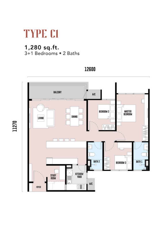 Edgewood Type C floor plan in Setapak, Kuala Lumpur
