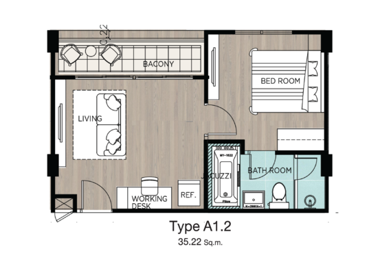 Wyndham Garden Irin Bangsaray Pattaya : วินด์แฮม การ์เด้น ไอริณ บางเสร่ พัทยา  - Floor Plan