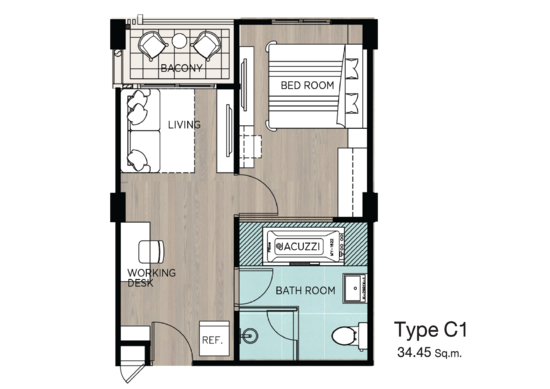 Wyndham Garden Irin Bangsaray Pattaya : วินด์แฮม การ์เด้น ไอริณ บางเสร่ พัทยา  - Floor Plan