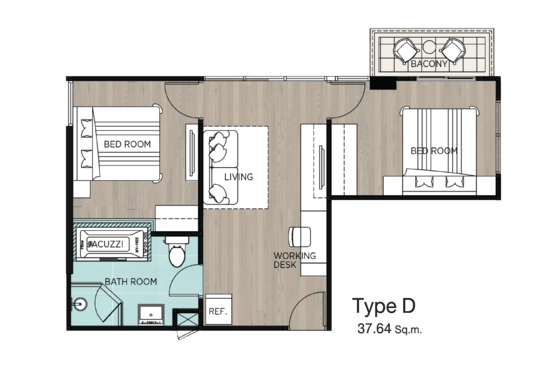Wyndham Garden Irin Bangsaray Pattaya : วินด์แฮม การ์เด้น ไอริณ บางเสร่ พัทยา  - Floor Plan