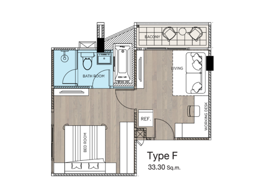 Wyndham Garden Irin Bangsaray Pattaya : วินด์แฮม การ์เด้น ไอริณ บางเสร่ พัทยา  - Floor Plan
