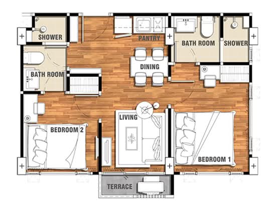 Fifth Avenue Campus Condo : ฟิฟ อเวนิว แคมปัส คอนโด - Floor Plan