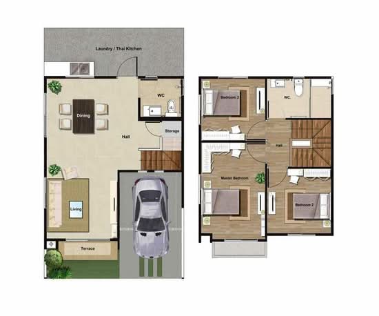 Pruksa Town Phetkasem 81 : พฤกษาทาวน์ เพชรเกษม 81 - Floor Plan