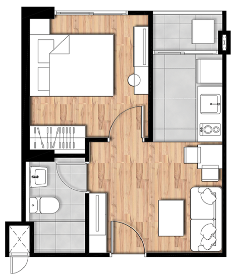 D Mark Condo @Sutthisan - Floor Plan