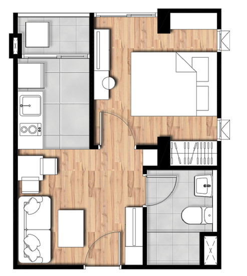 D Mark Condo @Sutthisan - Floor Plan