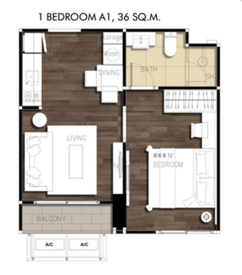 Dazzle Sukhumvit 7 : แดซเซิล สุขุมวิท 7 - Floor Plan