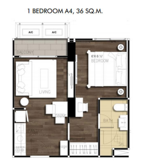 Dazzle Sukhumvit 7 : แดซเซิล สุขุมวิท 7 - Floor Plan