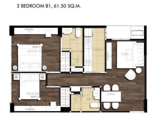 Dazzle Sukhumvit 7 : แดซเซิล สุขุมวิท 7 - Floor Plan