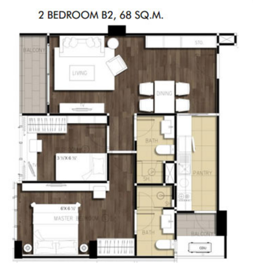 Dazzle Sukhumvit 7 : แดซเซิล สุขุมวิท 7 - Floor Plan