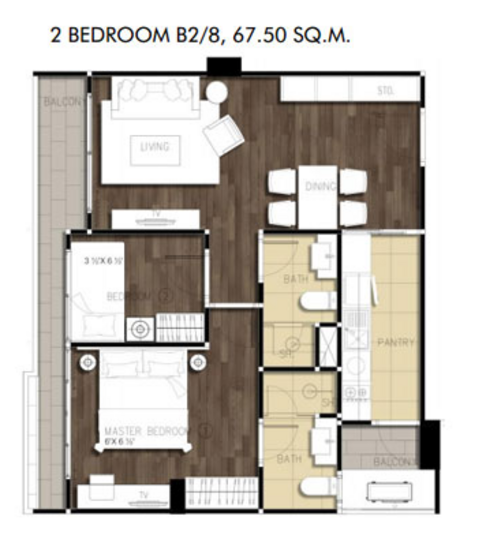 Dazzle Sukhumvit 7 : แดซเซิล สุขุมวิท 7 - Floor Plan