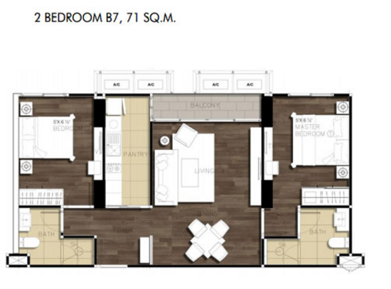 Dazzle Sukhumvit 7 : แดซเซิล สุขุมวิท 7 - Floor Plan