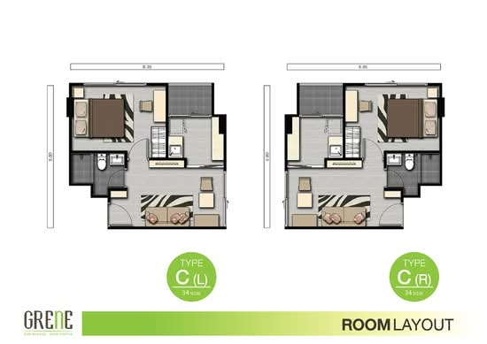 Grene Don Mueang-Song Prapha : กรีเน่ คอนโด ดอนเมือง-สรงประภา - Floor Plan