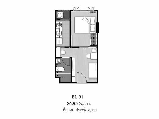 B Loft Lite Sukhumvit 115 - Floor Plan