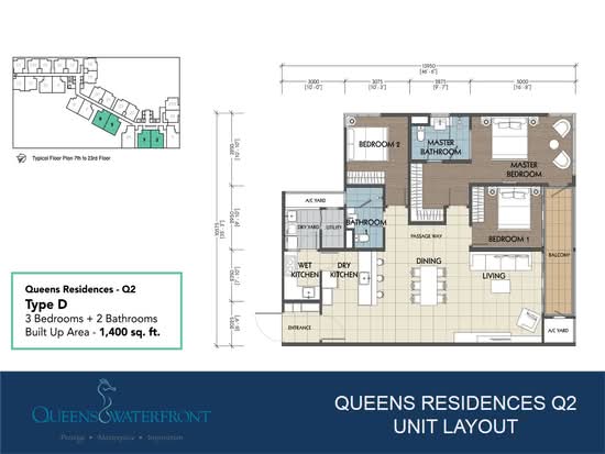 Queens Residences Q1 @ Queens Waterfront - Floor Plan - iProperty.com.my