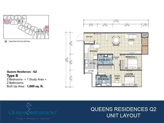 Queens Residences Q1 @ Queens Waterfront - Floor Plan - iProperty.com.my