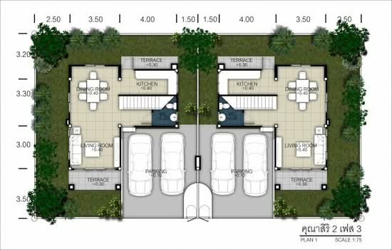 Bann Kunasiri : หมู่บ้าน คุณา สิริ - Floor Plan