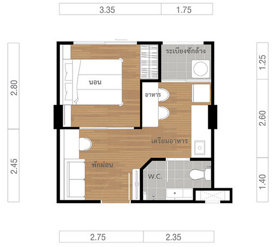 Lumpini Ville Sukhumvit 76-Bearing Station 2 - Floor Plan