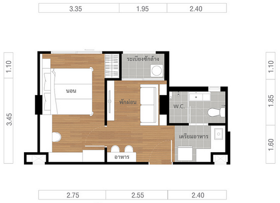 Lumpini Ville Sukhumvit 76-Bearing Station 2 - Floor Plan
