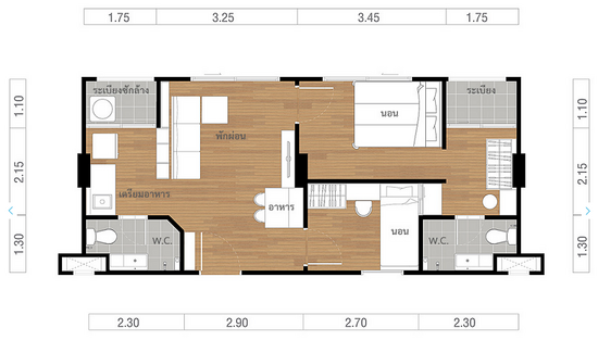 Lumpini Ville Sukhumvit 76-Bearing Station 2 - Floor Plan