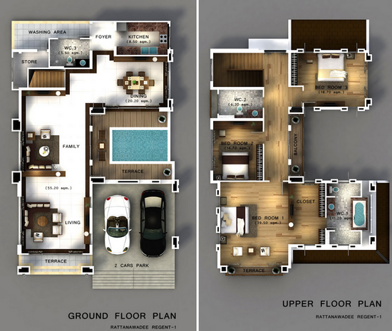 Rattanawadee Regent : รัตตนาวดี รีเจ้นท์ พุทธมณฑลสาย 3 - Floor Plan