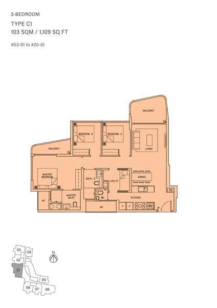 Coastline Residences, 7 Amber Road, East Coast / Marine Parade, 3 Bedrooms, 1,109 sqft, Condominium For Rent, by Simon Leow, 24858088 - 2D - PropertyGuru.com.sg