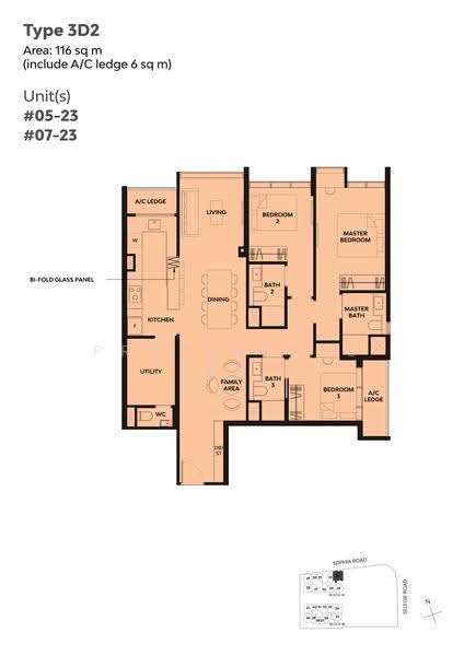 The Collective At One Sophia, 1A Sophia Road, Orchard / River Valley, 3 Bedrooms, 1,227 sqft, Condominium For Sale, by Stephen Yeo, 500278442 - 2D - PropertyGuru.com.sg