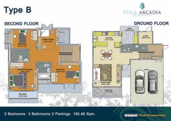 Villa Arcadia Srinakarin : วิลล่า อะคาเดีย ศรีนครินทร์ - Floor Plan