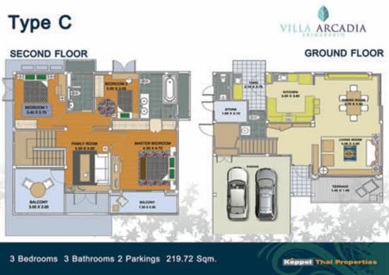 Villa Arcadia Srinakarin : วิลล่า อะคาเดีย ศรีนครินทร์ - Floor Plan