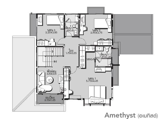 Nanthawan Uthayan-Aksa : นันทวัน อุทยาน-อักษะ - Floor Plan