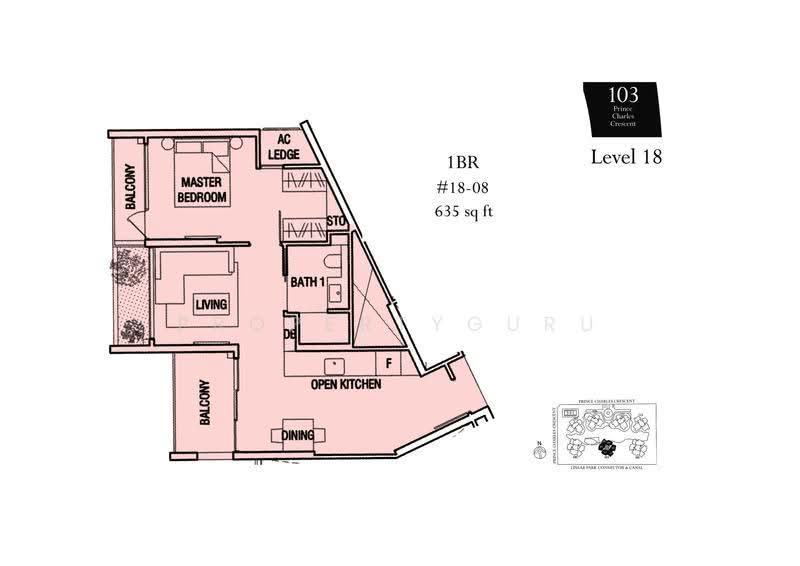 The Crest, 105 Prince Charles Crescent, Alexandra / Commonwealth, 1 Bedroom, 635 sqft, Condominium For Rent, by Kal Ong, 21460727 - 2D - PropertyGuru.com.sg