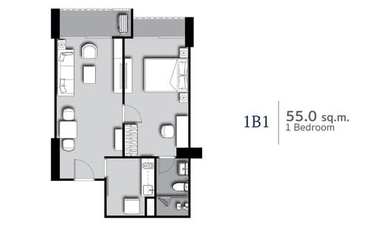 Supalai Premier Si Phraya-Samyan : คอนโด ศุภาลัย พรีเมียร์ สี่พระยา-สามย่าน - Floor Plan