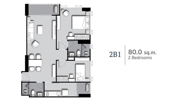 Supalai Premier Si Phraya-Samyan : คอนโด ศุภาลัย พรีเมียร์ สี่พระยา-สามย่าน - Floor Plan