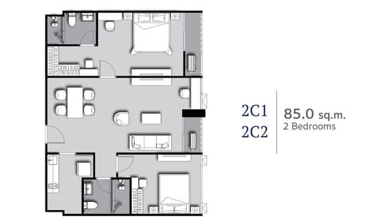 Supalai Premier Si Phraya-Samyan : คอนโด ศุภาลัย พรีเมียร์ สี่พระยา-สามย่าน - Floor Plan