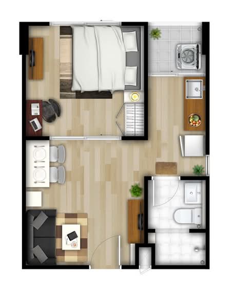 Ploen Ploen Condo Rangsit-Workpoint 1-2 : เพลิน เพลิน คอนโดมิเนียม รังสิต - เวิร์คพอยท์ 1-2 - Floor Plan