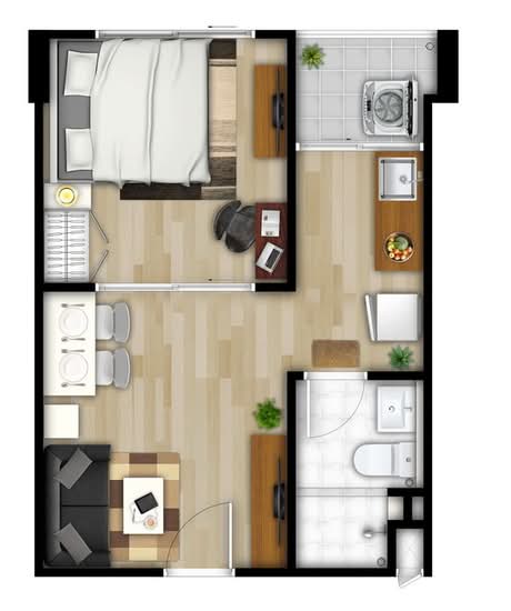 Ploen Ploen Condo Rangsit-Workpoint 1-2 : เพลิน เพลิน คอนโดมิเนียม รังสิต - เวิร์คพอยท์ 1-2 - Floor Plan