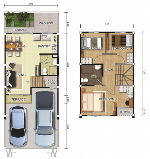 Baan Lumpini Town Ville Rangsit Klong 2 : บ้านลุมพินี ทาวน์วิลล์ รังสิต คลอง 2 - Floor Plan
