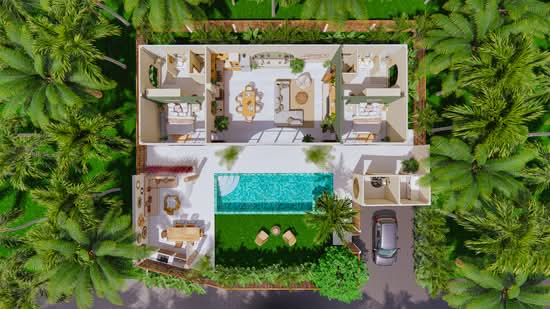 Boho Villas – Hin Kong, Koh Phangan : โบโฮ วิลล่า – หินกอง เกาะพะงัน - Floor Plan