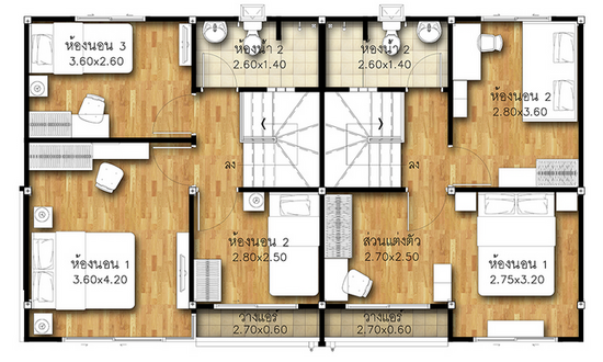Novo Ville Wongwaen – Bangyai : โนโว วิลล์ วงแหวน – บางใหญ่ - Floor Plan