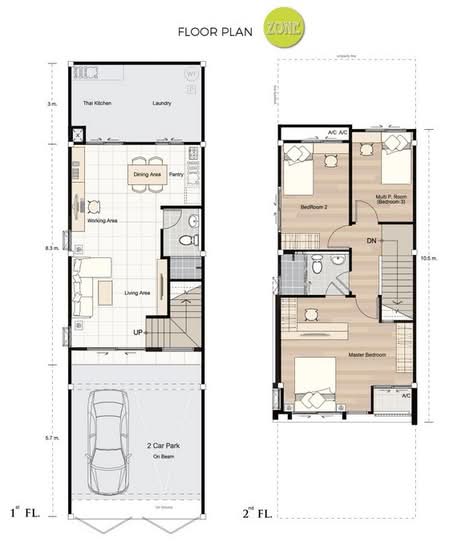 Time Home 2 Suanluang-Onnut - Floor Plan