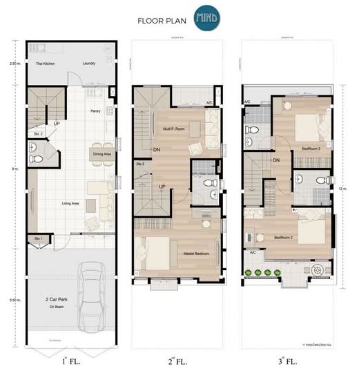 Time Home 2 Suanluang-Onnut - Floor Plan