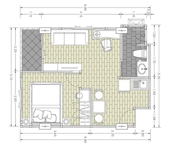 Anna Condo Bang Phlu - Floor Plan