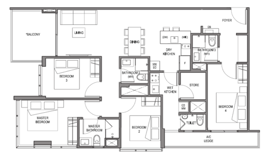 La Mariposa - Floor Plan
