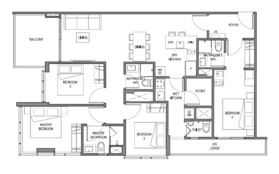 La Mariposa - Floor Plan