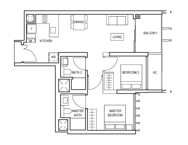 Midwood, 8 Hillview Rise, 2 Bedrooms, 700 sqft, Condominium For Sale, by Gregory Teo, 60178350 - PropertyGuru.com.sg