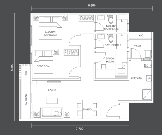 DENAI 128 (HABITUS) - Floor Plan - iProperty.com.my