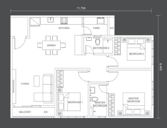 DENAI 128 (HABITUS) - Floor Plan - iProperty.com.my