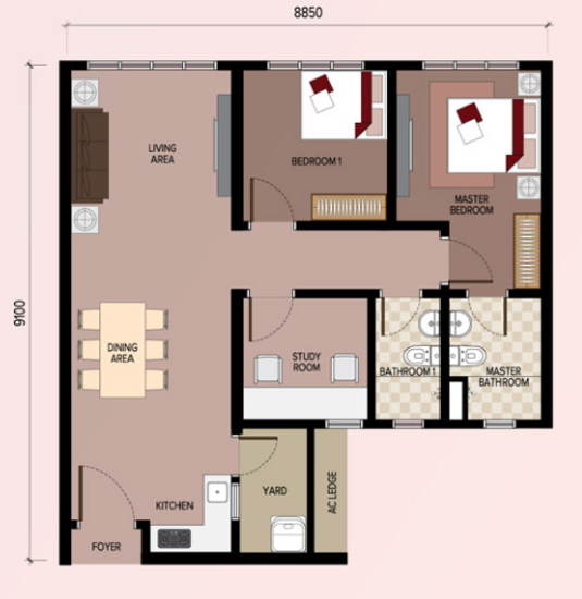 PANGSAPURI SAUJANA INDAH - Floor Plan - iProperty.com.my