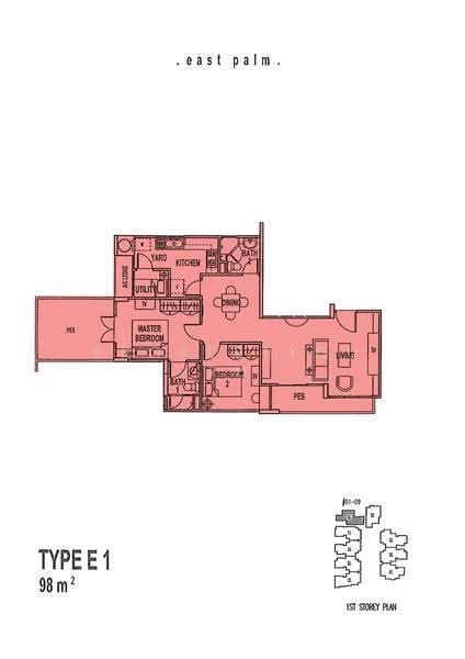 East Palm, 1 Palm Road, East Coast / Marine Parade, 2 Bedrooms, 1,055 sqft, Condominium For Rent, by Kelvin Tan, 500274860 - 2D - PropertyGuru.com.sg